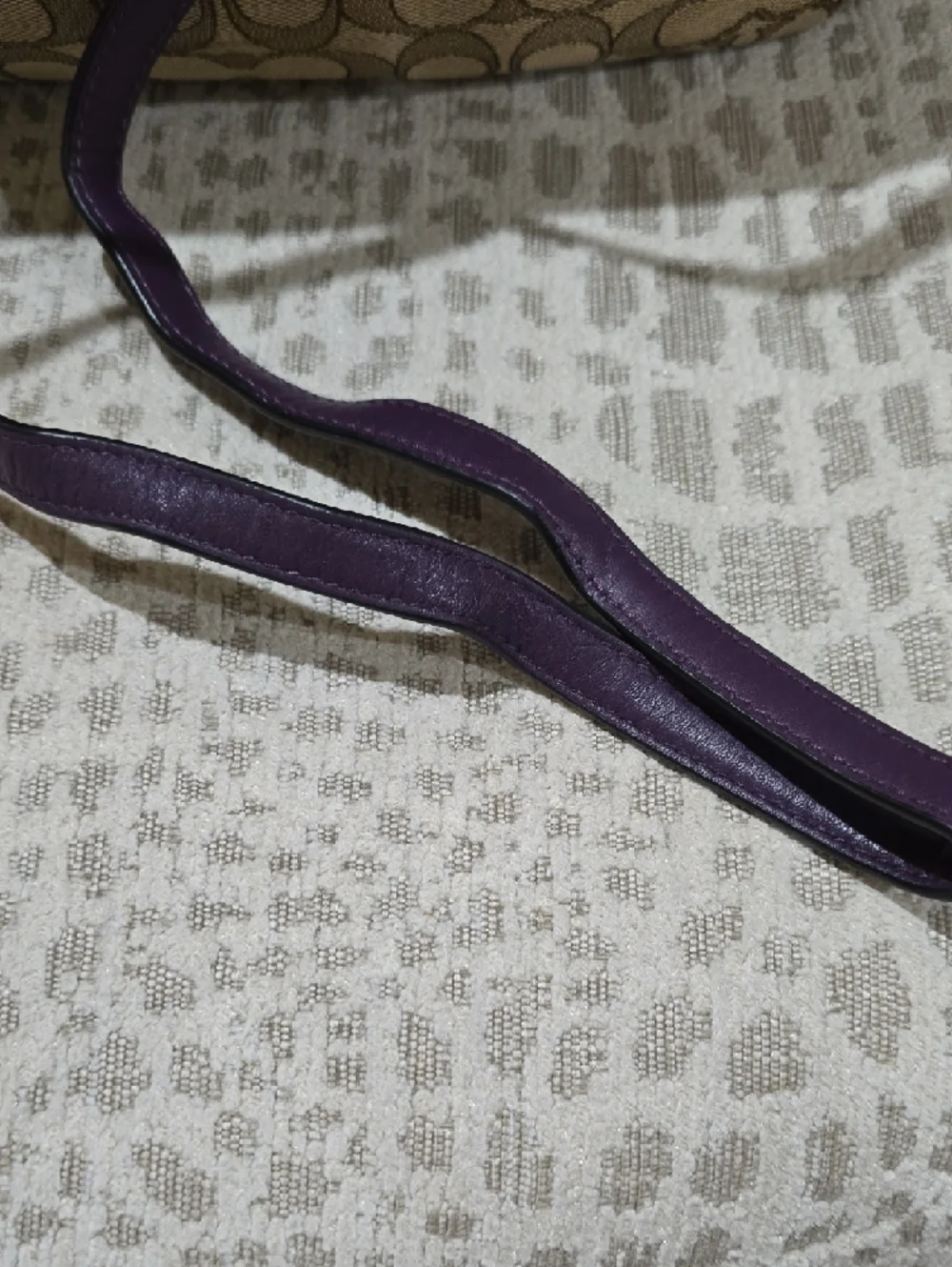 Coach Kelsey Brown Signature Satchel with Purple Leather Accents - Picture 7 of 15